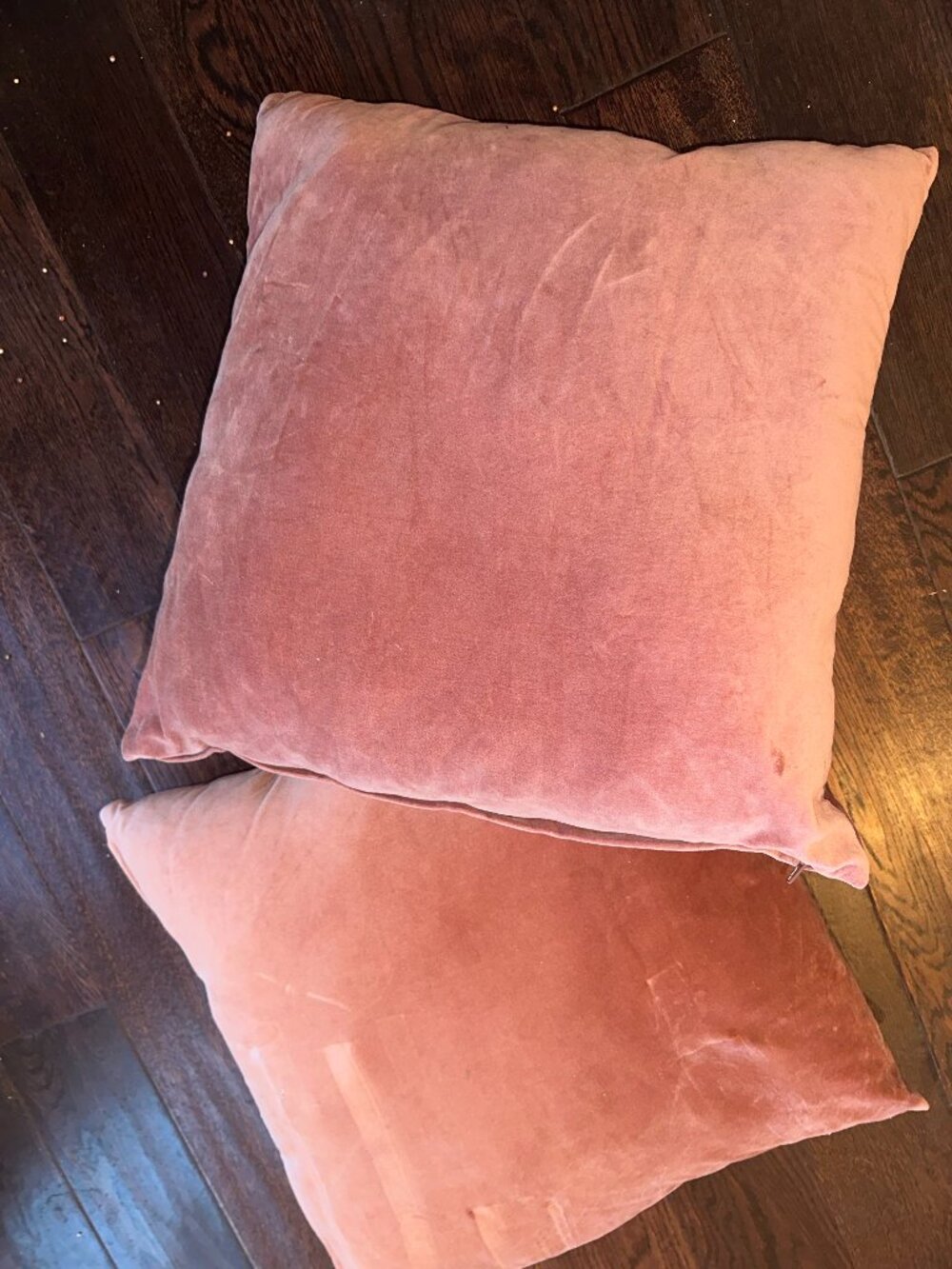 Set of 2 Pink Velvet Throw Pillow Covers Soft Decorative Cushion Shams